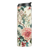 鳥と素朴ポインセチアのクリスマスパターン(11) タンブラー (回転左)