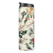 鳥と素朴ポインセチアのクリスマスパターン(11) タンブラー (回転右)