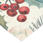 鳥と素朴ポインセチアのクリスマスパターン(11) テーブルクロス (アングル)