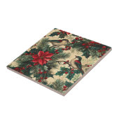 鳥と素朴ポインセチアのクリスマスパターン(13) タイル (側面)