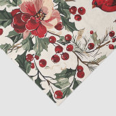 鳥と素朴ポインセチアのクリスマスパターン(14) 薄葉紙 (詳細)