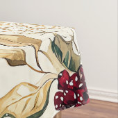 鳥と素朴ポインセチアのクリスマスパターン(15) テーブルクロス (インサイチュ)