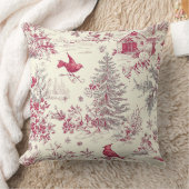 鳥と素朴ポインセチアのクリスマスパターン(17) クッション (ブランケット)