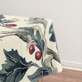 鳥と素朴ポインセチアのクリスマスパターン(18) テーブルクロス (インサイチュ)