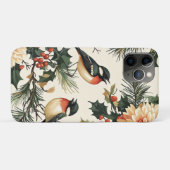 鳥と素朴ポインセチアのクリスマスパターン(21) Case-Mate iPhoneケース (裏面(横))
