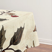 鳥と素朴ポインセチアのクリスマスパターン(22) テーブルクロス (インサイチュ)