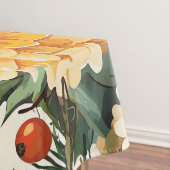 鳥と素朴ポインセチアのクリスマスパターン(9) テーブルクロス (インサイチュ)