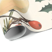 鳥と素朴ポインセチアのクリスマスパターン(9) ラッピングペーパー (ロールコーナー)