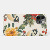 鳥と素朴ポインセチアのクリスマスパターン(9) Case-Mate iPhoneケース (裏面(横))