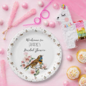 鳥と花お茶のパーティー ペーパープレート (パーティー)