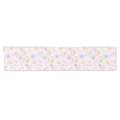 鳥と花かわいいパステルレトロ ショートテーブルランナー (横)