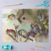 鳥と花のエフェメラデザインシリーズ #11 薄葉紙 (クラフト)