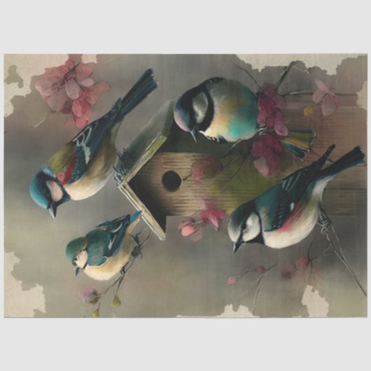 鳥と花のエフェメラデザインシリーズ #18 薄葉紙 (正面)