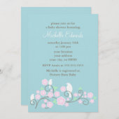 鳥と花のシャワー招待状 招待状 (正面/裏面)