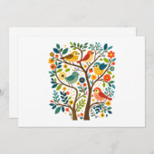 鳥と花のスカンジナビア民俗芸術 招待状 (正面/裏面)