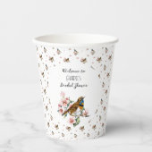 鳥と花のティーパーティーシャワー 紙コップ (正面)