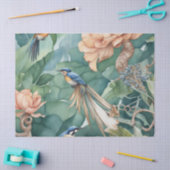 鳥と花のデコパージュペーパー エデンの園 Pa 薄葉紙 (クラフト)