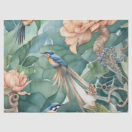 鳥と花のデコパージュペーパー エデンの園 Pa 薄葉紙