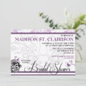 鳥と花のブライダファンシールシャワーの招待 招待状 (スタンド正面)