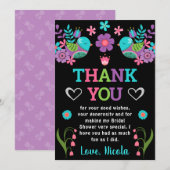 鳥と花のメキシカンフィエスタ ブライダルシャワー サンキューカード (正面/裏面)