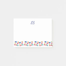 鳥と花の春模様 白 ポストイット