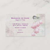 鳥と花の筆跡みすぼらしいヴィンテージ 名刺 (裏面)