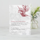 鳥と花の結婚式招待状 招待状 (スタンド正面)