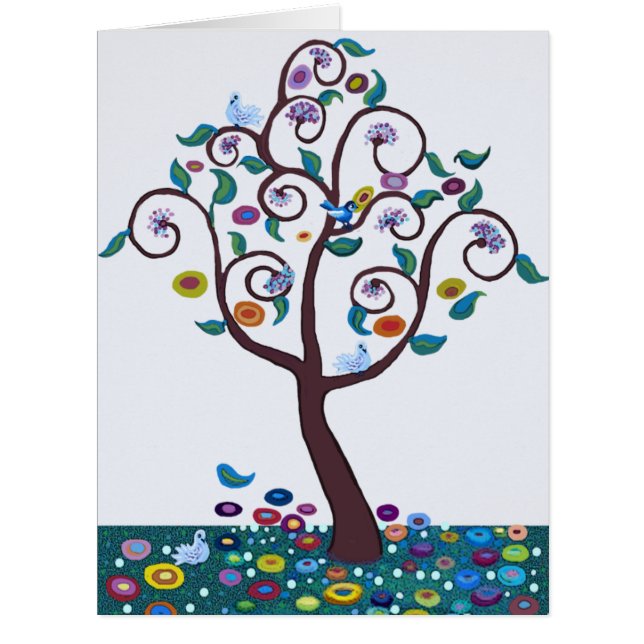 鳥と花を持つ生命の木 (正面)