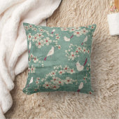 鳥と花アメリカンモジョピロー クッション (ブランケット)