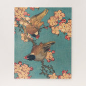 鳥と花アートピ日本のンクフローラ ジグソーパズル (縦)