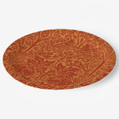 鳥と花ウィリアビクトリアンム・モリス模様 ペーパープレート (アングル)