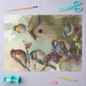 鳥と花エフェメラデザインシリーズ#11 薄葉紙 (クラフト)