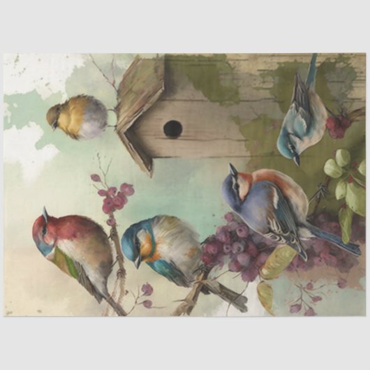 鳥と花エフェメラデザインシリーズ#11 薄葉紙 (正面)