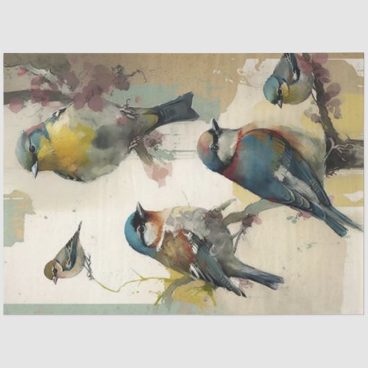 鳥と花エフェメラデザインシリーズ#16 薄葉紙 (正面)