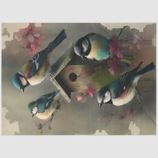 鳥と花エフェメラデザインシリーズ#18 薄葉紙 (正面)