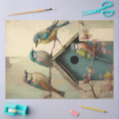 鳥と花エフェメラデザインシリーズ#19 薄葉紙 (クラフト)