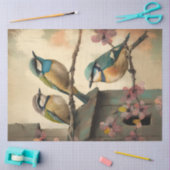 鳥と花エフェメラデザインシリーズ#4 薄葉紙 (クラフト)