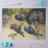 鳥と花エフェメラデザインシリーズ#7 薄葉紙 (クラフト)