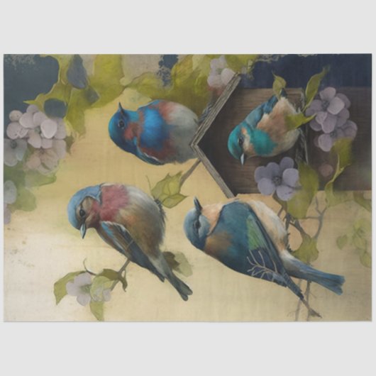 鳥と花エフェメラデザインシリーズ#7 薄葉紙 (正面)