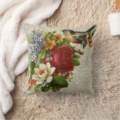 鳥と花コットン装飾用クッション16 x 16" クッション (ブランケット)