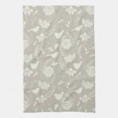 鳥と花タン&クリーム キッチンタオル (縦)