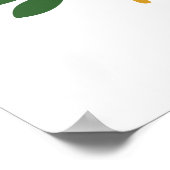 鳥と花フォーク – アートデザイン ポスター (角)