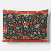 鳥と花ペルシャの青い赤のパターン アクセサリーポーチ (正面)