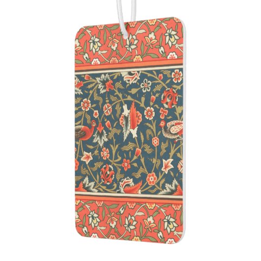 鳥と花ペルシャの青い赤のパターン カーエアーフレッシュナー (左)