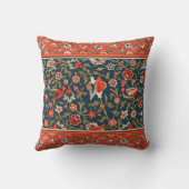 鳥と花ペルシャの青い赤のパターン クッション (裏面)