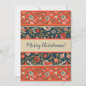 鳥と花ペルシャの青い赤のパターン シーズンカード (正面)