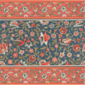 鳥と花ペルシャの青い赤のパターン シール (正面)