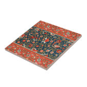 鳥と花ペルシャの青い赤のパターン タイル (側面)