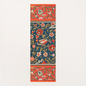 鳥と花ペルシャの青い赤のパターン ヨガマット (正面)