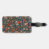 鳥と花ペルシャの青い赤のパターン ラゲッジタグ (裏面横)